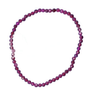BRACELET - FACETED STONE BEADS GARNET (3-4 MM) 7.25-7.45"
