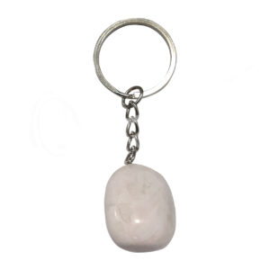 KEYCHAIN - TUMBLED STONE CALCITE, PINK MANGANO 2.75-3.25"L