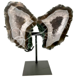 Amethyst B with Agate on Metal Stand Butterfly