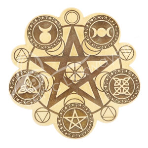 Pagan Wood Plaque Crystal Grid