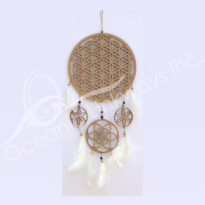 Flower of Life in Wood Dreamcatcher 22"L