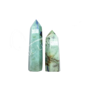 6 Polished Sides Chrysocolla with Quartz Obelisk