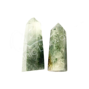 Polished Green Moss Agate Obelisk