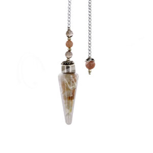 Multi Moonstone Teardrop Glass Pendulum