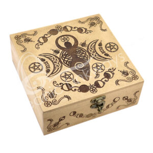 Goddess Laser Engraved on Wood Box 7" X 7" X 2.75"H