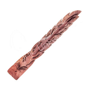 Mango Wood Feather Engraved Incense Holder