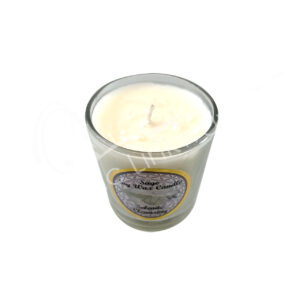 Sage Scented Votive Candle made of Soy Wax & Decorated with Selenite Chips Stones for Cleansing in a Pop Up Display 2.25-2.5"H X 2.25"Dia.