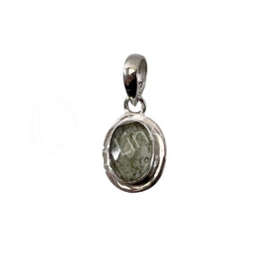 STERLING SILVER - PENDANT FACETED MOLDAVITE 18-22 MM