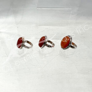 (CLOSE OUT) STERLING SILVER - RING CARNELIAN 20-25 MM