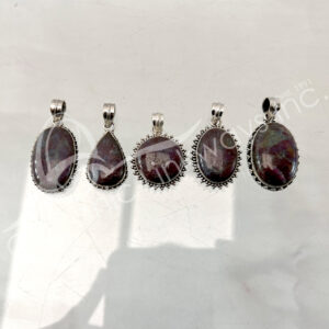 (CLOSE OUT) PENDANT - STERLING SILVER RUBY WITH KYANITE 30-40 MM