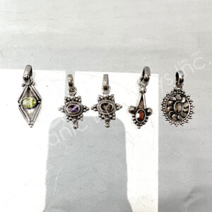 (CLOSE OUT) PENDANT - STERLING SILVER MIXED STONES & SHAPES 25-30 MM