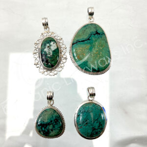 (CLOSE OUT) PENDANT - STERLING SILVER TURQUOISE, TIBETIAN 35-55 MM