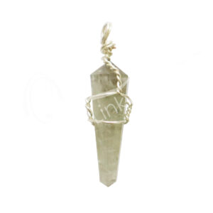 PENDANT - WIRE WRAP PRASIOLITE (PK 5) 1.5"