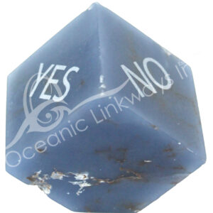 (CLOSE OUT) SPINNING CUBE - ANGELITE WITH ENGRAVING YES/NO 2"