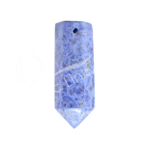 Dumortierite 6 Polished Sides Point Pendant with 2 mm Hole
