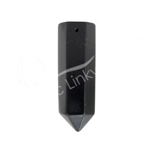 Black Onyx 6 Polished Sides Point Pendant with 2 mm Hole