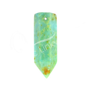 Chrysoprase 6 Polished Sides Point Pendant with 2 mm Hole