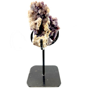 SPECIMEN - AGATE, GRAPE ON METAL STAND 11-12"