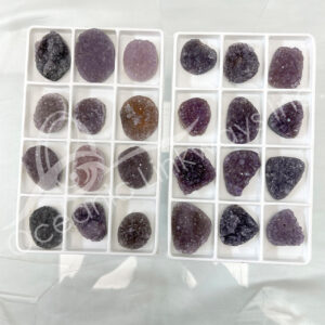 (CLOSE OUT) TRAY - AMETHYST MINI DRUSE  (12 PCS TRAY) 1.25-1.5"L