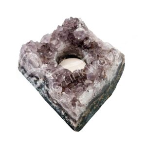 Amethyst B Polished Sides Druse Tealight Holder