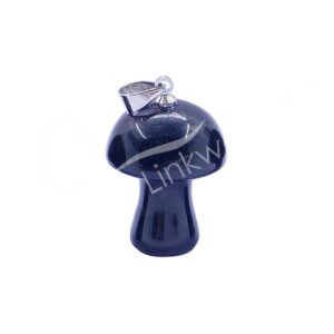 PENDANT - MUSHROOM OBSIDIAN, BLACK (PK 6) 15 X 20 MM