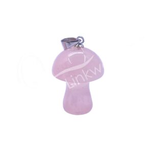 PENDANT - MUSHROOM ROSE QUARTZ (PK 6) 15 X 20 MM