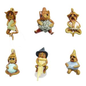 PENDANT - FEMO TROLL WITH STONES MIXED DESIGNS (SET OF 6) 30-50 MM