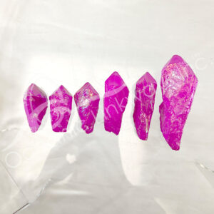 (CLOSE OUT) POINT - CRYSTAL QUARTZ PLATED PINK AB 2-4.5"