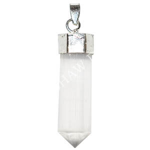 PENDANT - SELENITE 6 FACETS 1.5-1.75"