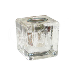 Clear Glass Mini Candle Holder Cube