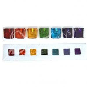 Chakra Glass Mini Candle Holder Cube