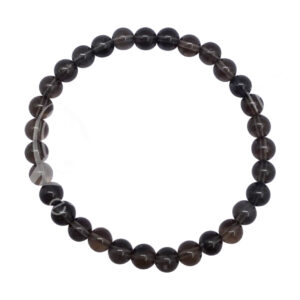 BRACELET - OBSIDIAN, BLACK WITH TRANSPARENCY (6-6.5 MM) 7.15-7.25"