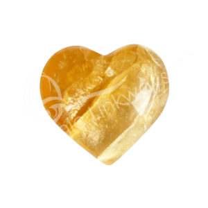 Polished Yellow Quartz Heart