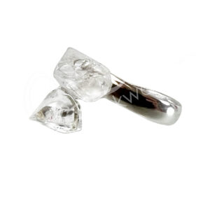 STERLING SILVER - RING, ADJUSTABLE NATURAL APOPHYLLITE 20 MM DIA