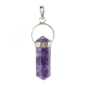 Lepidolite Double Terminated Point Pendant