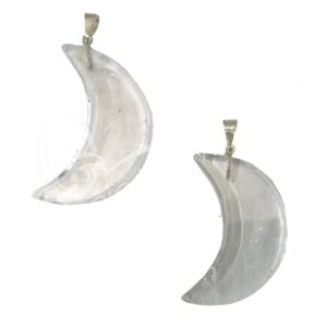 PENDANT - MOON CRYSTAL QUARTZ 1.25-1.5"
