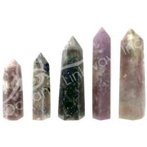 Pink and Green Six Polished Sides Obelisk