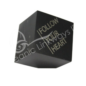 Black Onyx with Engraving, Follow Your Heart Spinning Cube