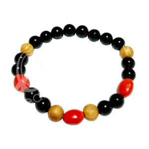 Huayruro, Black Tourmaline & Palo Santo Bracelet for Protection (Good Luck & Abundance)