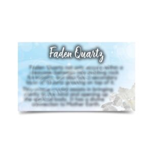 (CLOSE OUT) MARKETING CARD - FADEN QUARTZ (PK 50) 2 X 3"