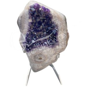 GEODE - AMETHYST ON METAL STAND 15"H X 10"W