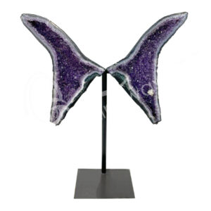 Amethyst Butterfly on Metal Stand