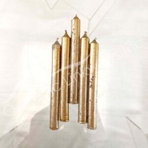 Mixed Colors Chipped Unscented Metallic Mini Candle (Set of 20) - Gold