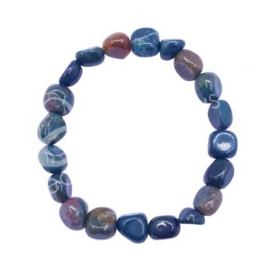 BLOODSTONE TUMBLED STONES BRACELET 8 X 10 MM BEADS 7.45-7.5"
