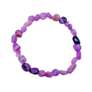 RUBY TUMBLED STONES BRACELET 6 X 8 MM BEADS 7.45-7.5"