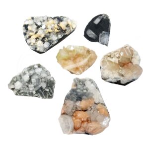 (CLOSE OUT) CLUSTER - APOPHYLLITE & STILBITE, MIXED COLORS 3 X 5"