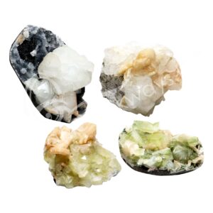 (CLOSE OUT) CLUSTER - APOPHYLLITE & STILBITE, MIXED COLORS 3-9"