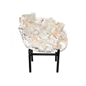 (CLOSE OUT) SPECIMEN - APOPHYLLITE & STILBITE ON MATRIX WITH METAL STAND 9 X 11"