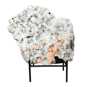 (CLOSE OUT) SPECIMEN - APOPHYLLITE & STILBITE, MIXED COLORS ON METAL STAND 18 X 18"
