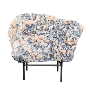 (CLOSE OUT) SPECIMEN - APOPHYLLITE & STILBITE, MIXED COLORS ON METAL STAND 14 X 22"